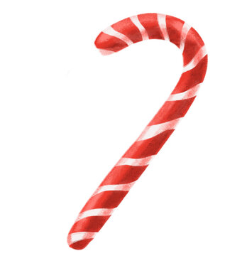 Swirl candy cane red white peppermint swirl for Christmas festival illustration