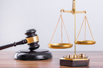 scales of justice and gavel