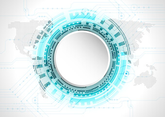 Obraz premium vector circuit concept communication technology background on white screen