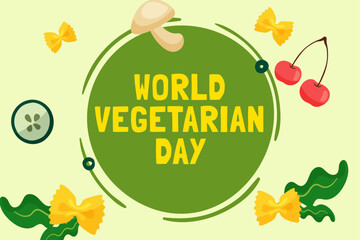World Vegetarian Day, 1 October background. Vector Illustration.

