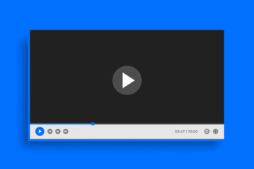 video player template design in blue theme