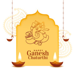 decorative lord ganesha design for ganesh chaturhi festival - obrazy, fototapety, plakaty