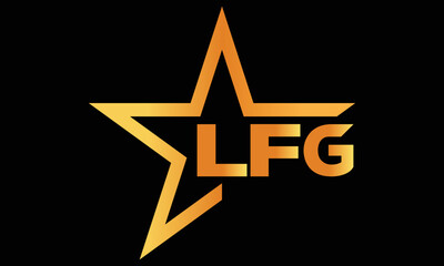 LFG golden luxury star icon three letter logo design vector template. royal logo | luxury logo | jewelry logo | premium logo | iconic logo | Victoria logo |