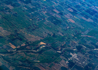 Aerial view of Ogallala, Nebraska agricultural fields