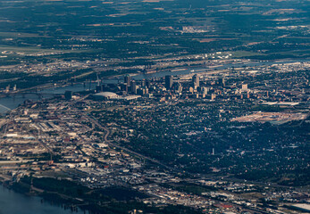 Aerial view of St Louis skyline