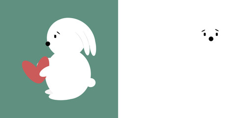 easter bunny rabbit. vector icon 