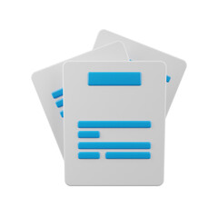 design documents 3d render icon