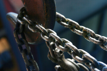 heavy metal chain and crane hook