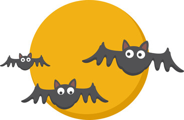 Halloween moon and bats