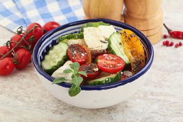 Greek salad with feta cheese