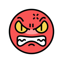 angry emoji color icon vector. angry emoji sign. isolated symbol illustration