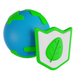 save earth 3d render icon