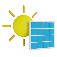 solar panel energy 3d render icon