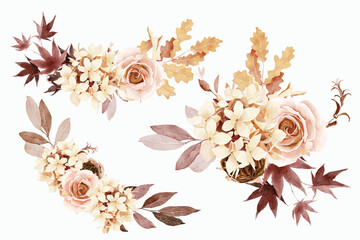 Autumn floral bouquet collection