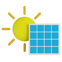 solar panel energy 3d render icon