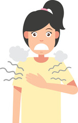 woman feeling tired and sick