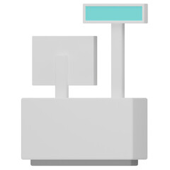 cashier machine 3d render icon
