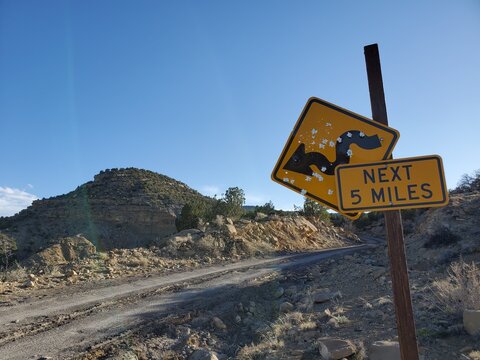 sign on a desrt road