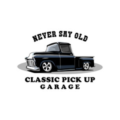 CLASSIC PICK UP ILLUSTRATION DESIGN VECTOR