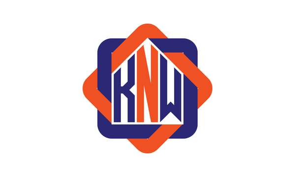 KNW three letter real estate logo with home icon logo design vector template | construction logo | housing logo | engineering logo | initial letter logo | minimalist logo | property logo |