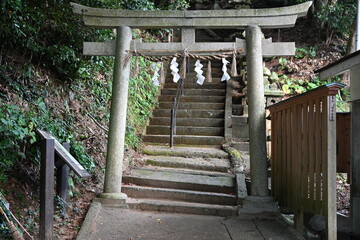 静岡県にある雲見浅間神社の入口にある鳥居