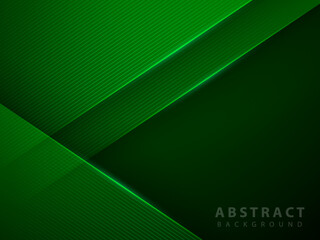green abstract background with transparent lines and elegant neon light