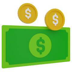 cash 3d render icon