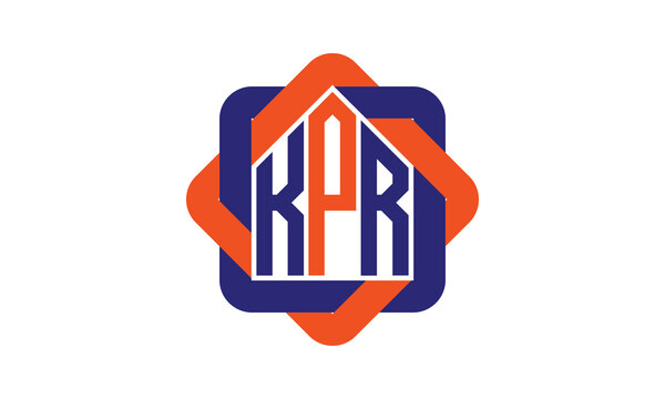 KPR three letter real estate logo with home icon logo design vector template | construction logo | housing logo | engineering logo | initial letter logo | minimalist logo | property logo |