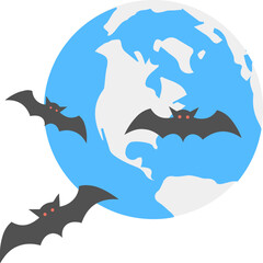 Halloween Bats Flat Icons