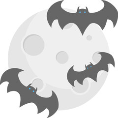 Halloween Bats Flat Icons