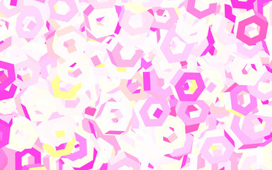 Light Pink, Yellow vector background with set of hexagons.