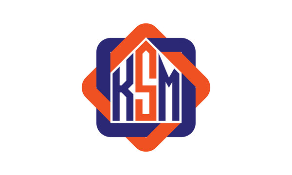 KSM three letter real estate logo with home icon logo design vector template | construction logo | housing logo | engineering logo | initial letter logo | minimalist logo | property logo |
