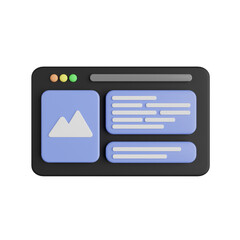 website 3d render icon