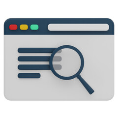 browser search 3d render icon