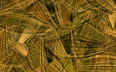 Dark Green, Yellow vector background with abstract shapes.