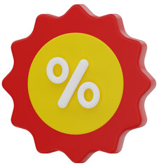 discount badge 3d render icon