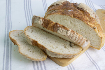 Slice Sourdough Artisan Bread on white background