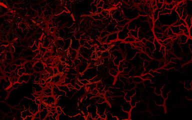 Dark Green, Red vector doodle background with branches, leaves.