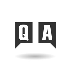 Speech bubbles with Question and Answer icon with shadow