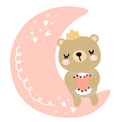 bear sleeping on the moon