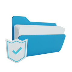 folder security 3d render icon