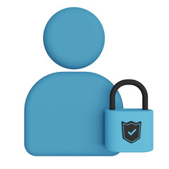 user security 3d render icon