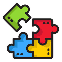 puzzle line icon