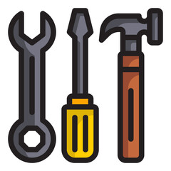 wrench line icon