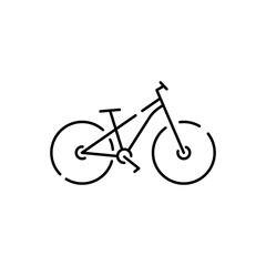 Obraz premium Camping, travel and picnic icon. Vector outdoor season theme in autumn or spring. Bike