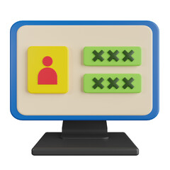 User Login 3D Illustration