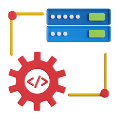 Server Configuration 3D Illustration