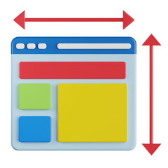 Web Layout 3D Illustration