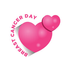 world breast cancer day flat design with heart theme