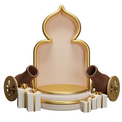 Ramadan podium illustration 3d